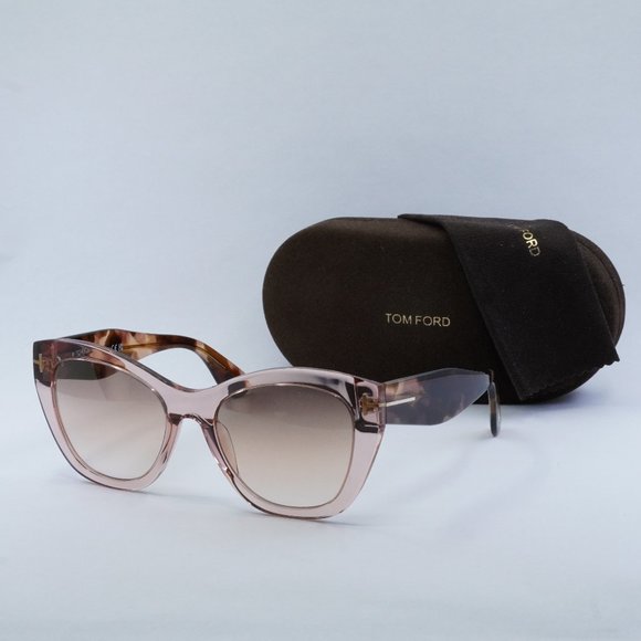 Tom Ford Cara FT0940 72G Cat Eye Sunglasses - Transparent Pink/Brown - Picture 1 of 8